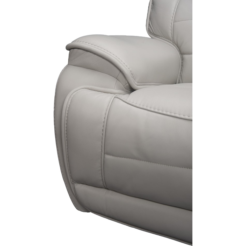 pacific heights light grey power leather recliner   