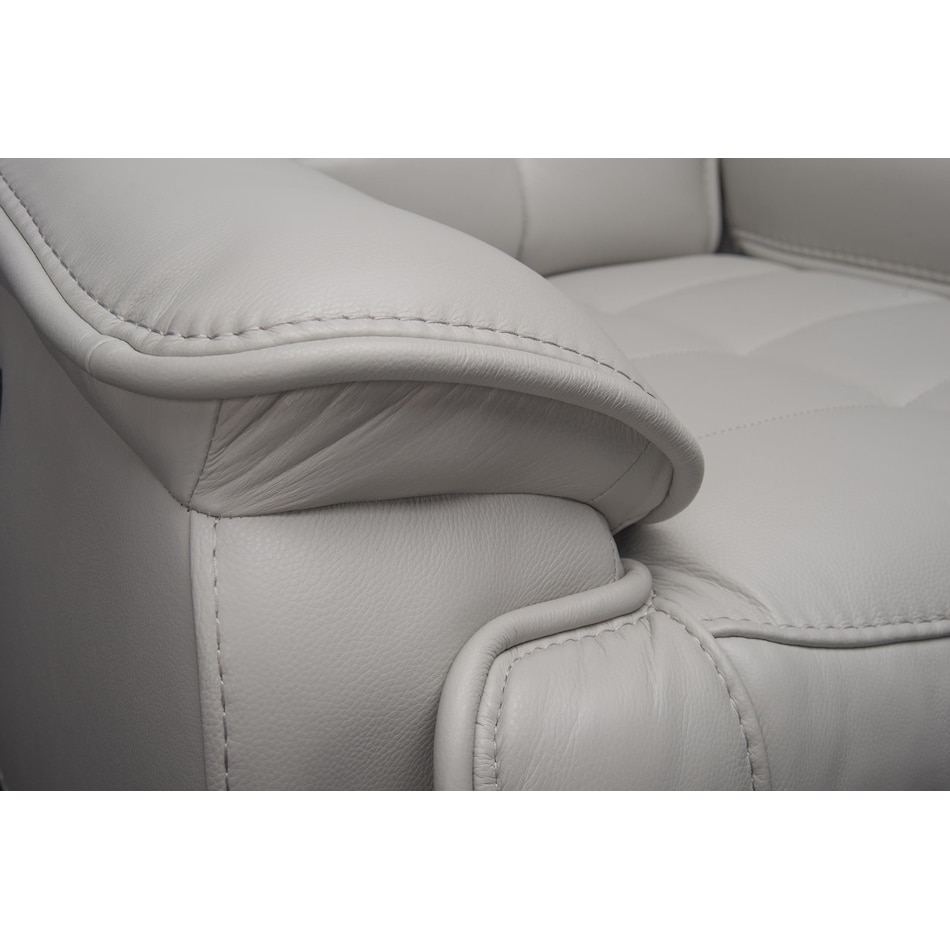 pacific heights light grey power leather recliner   