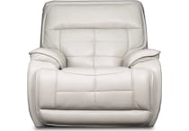 pacific heights light grey power leather recliner   