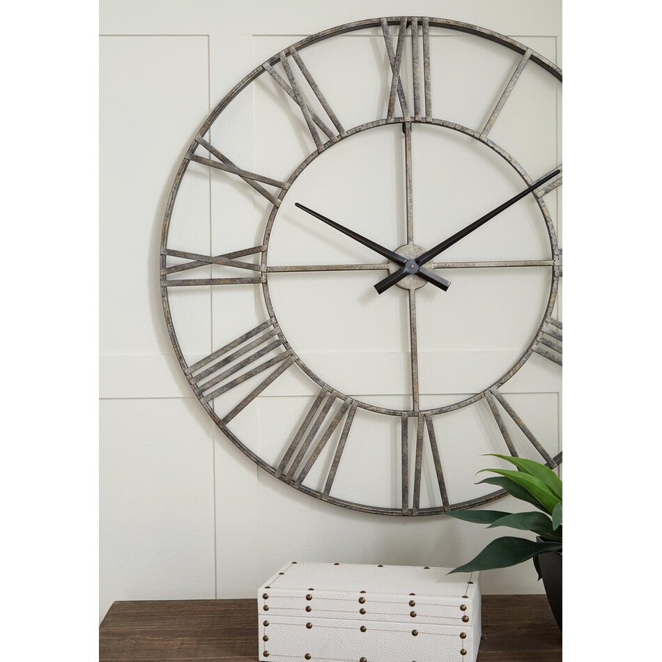 paquita antique silver clock   