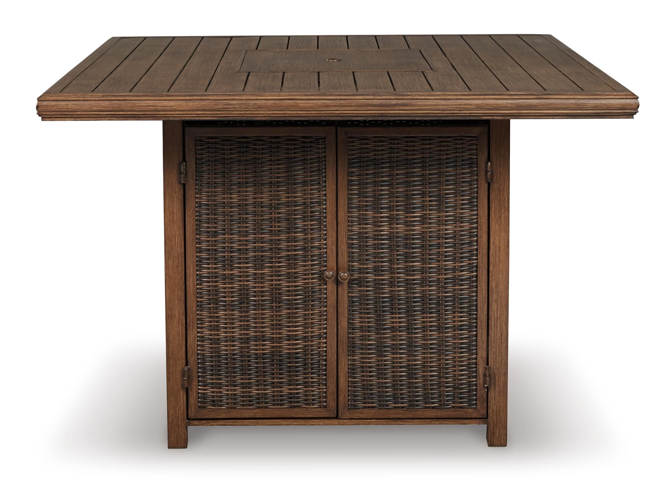 Paradise Trail Outdoor Bar Table with Fire Pit - Medium Brown Paradise Trail Outdoor Bar Table with Fire Pit - Medium Brown