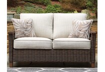 paradise trail medium brown loveseat   