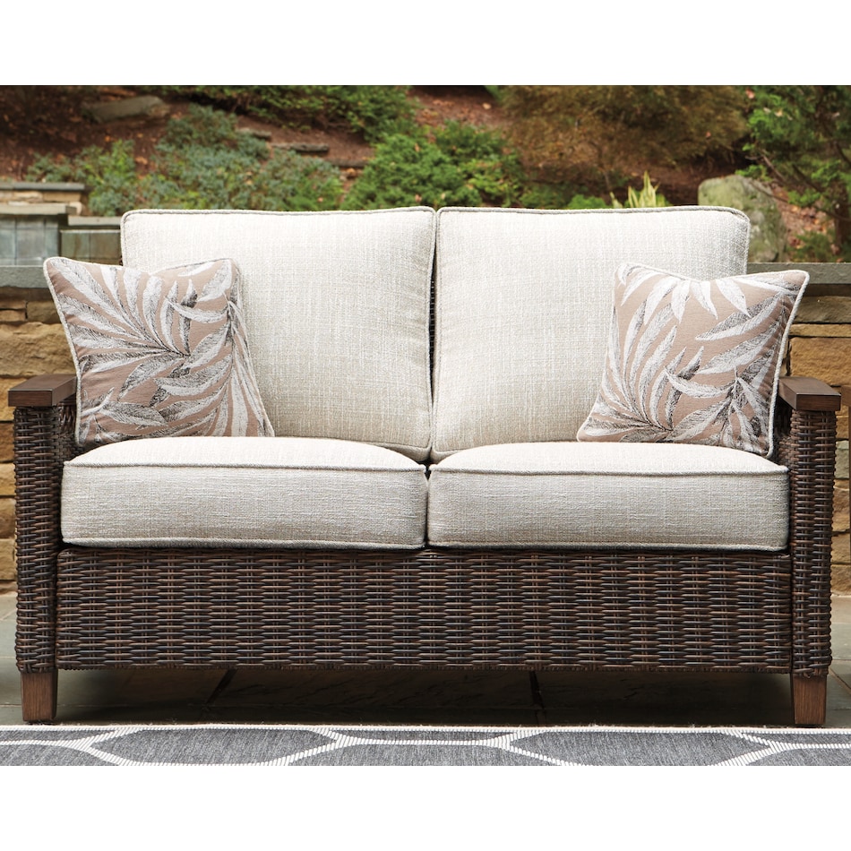paradise trail medium brown loveseat   