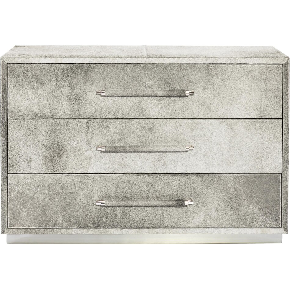 parkin gray hair on hide accent chest   