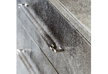parkin gray hair on hide accent chest   