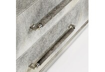 parkin gray hair on hide accent chest   