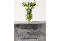parkin gray hair on hide accent chest   