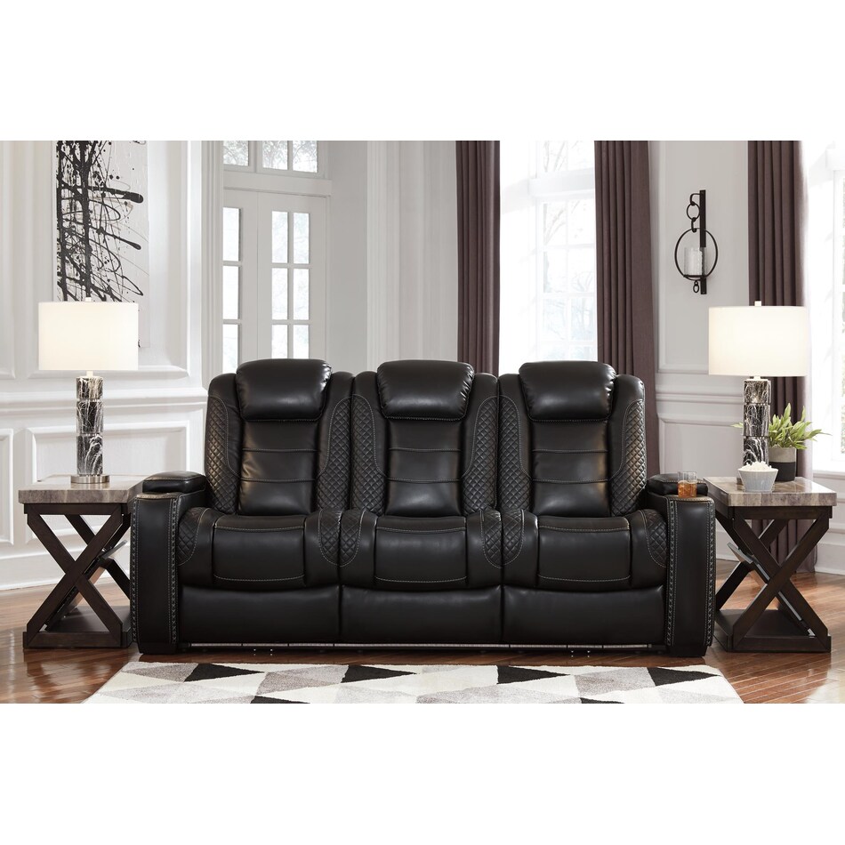 party time black power reclining sofa   