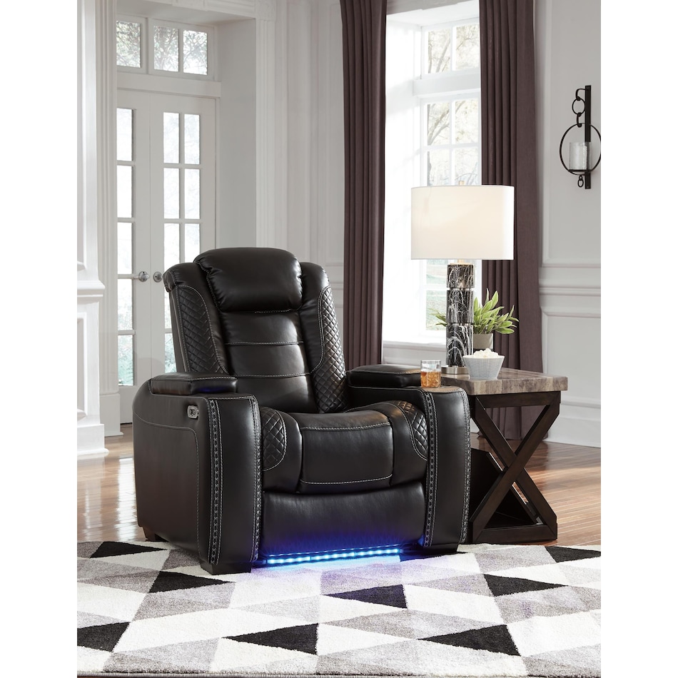 party time midnight power recliner   