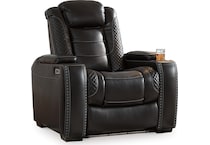 party time midnight power recliner   