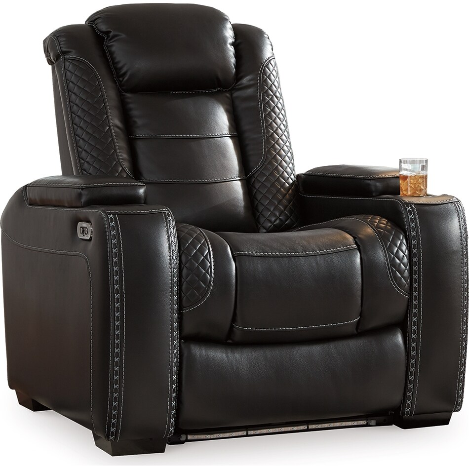 party time midnight power recliner   