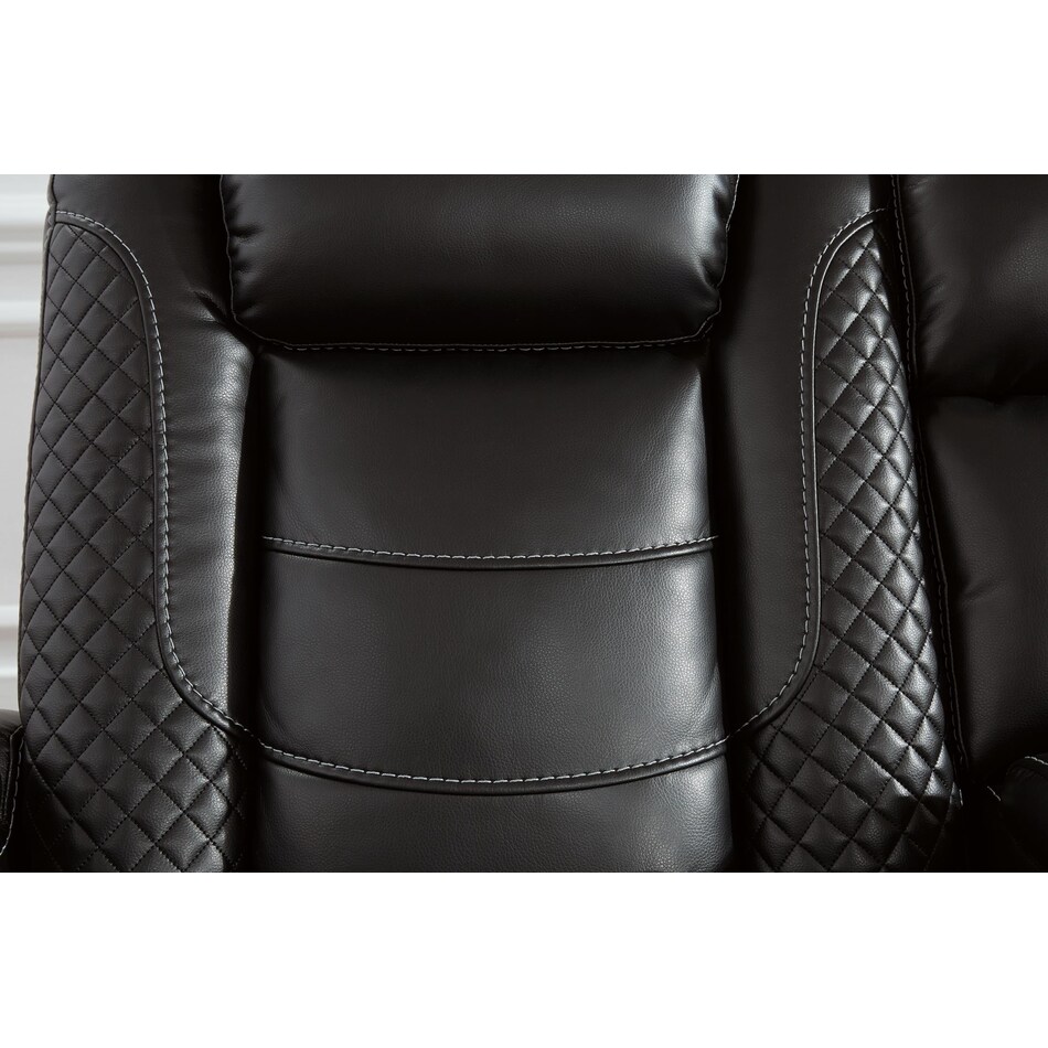 party time midnight power reclining console loveseat   