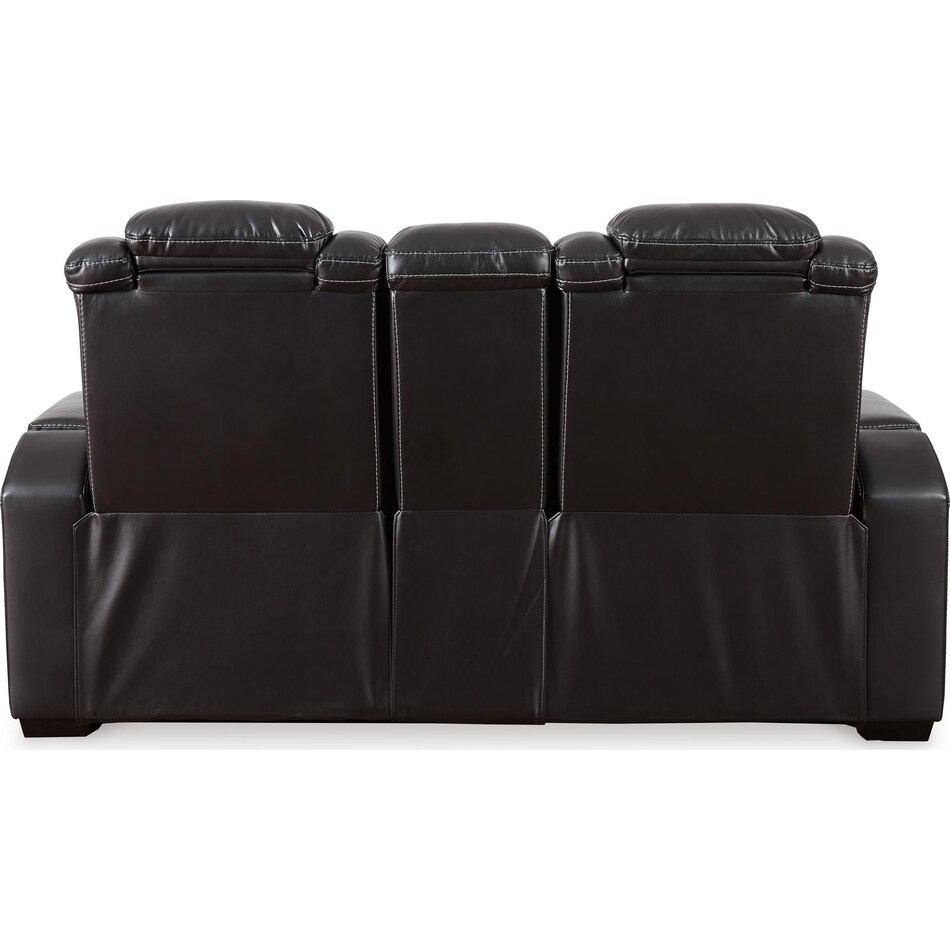 party time midnight power reclining console loveseat   