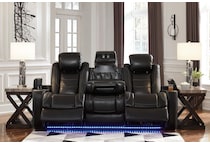 party time midnight power reclining sofa   