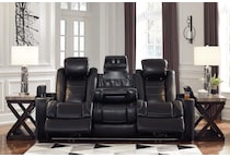 party time midnight power reclining sofa   