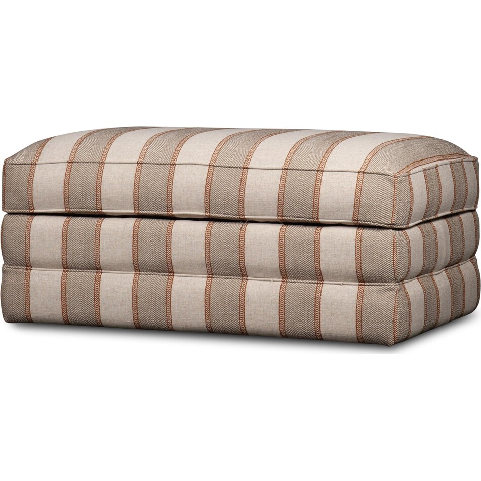 paxton multi color striped ottoman   