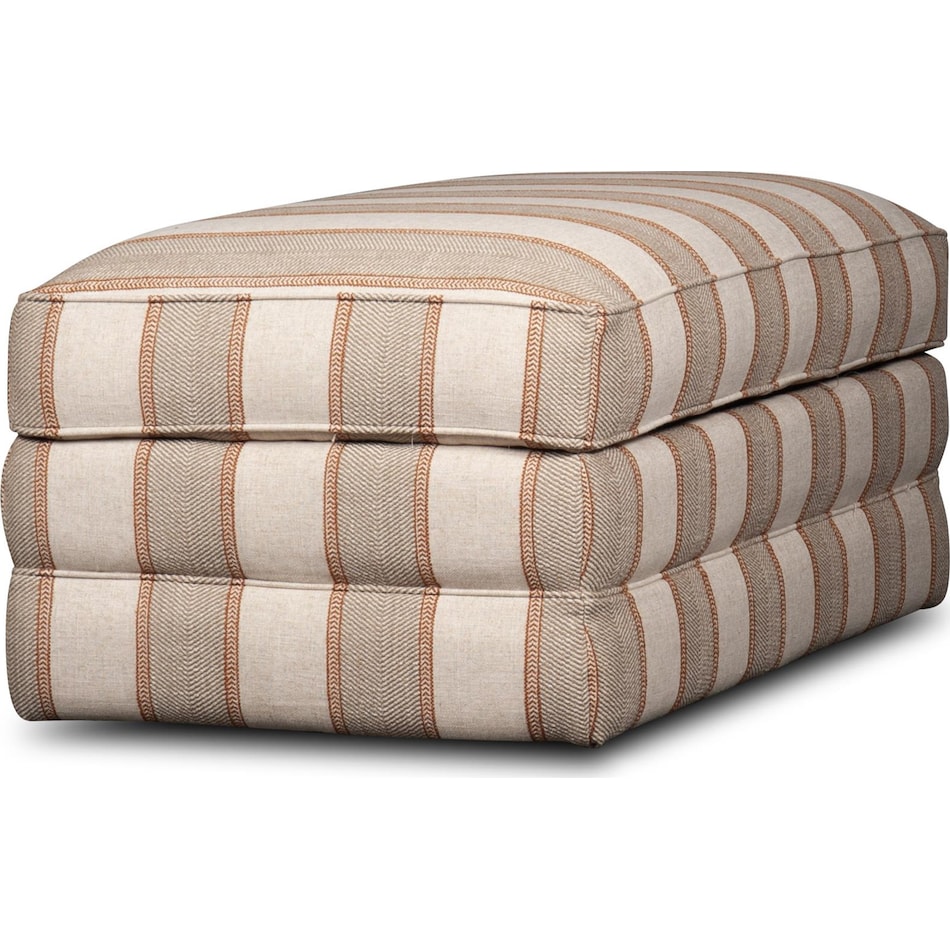 paxton multi color striped ottoman   