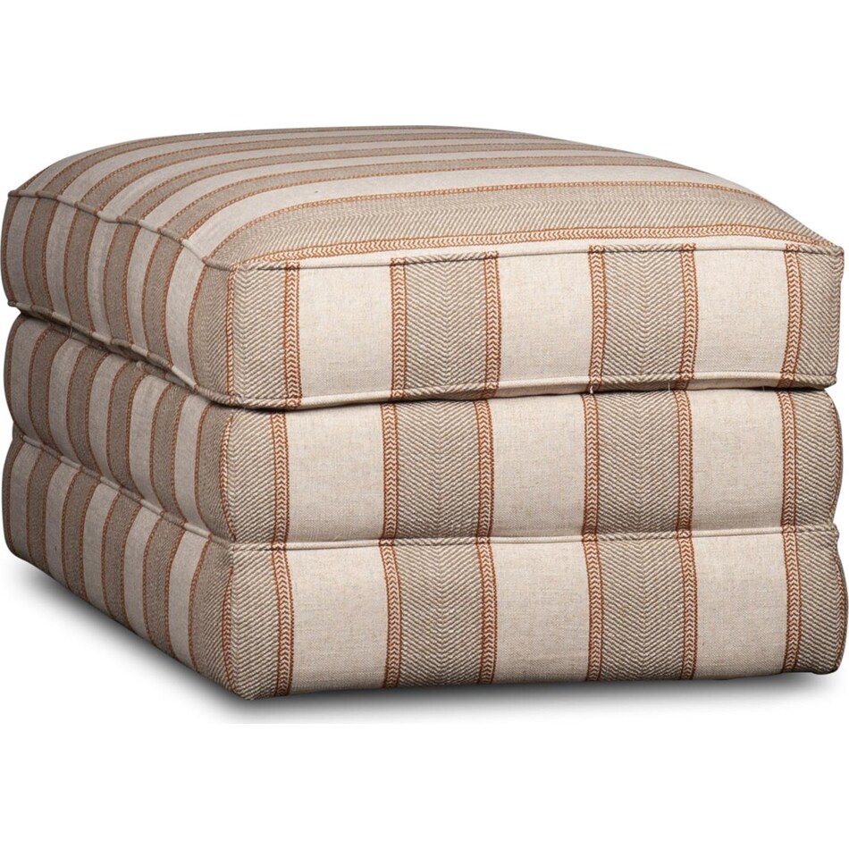 paxton multi color striped ottoman   