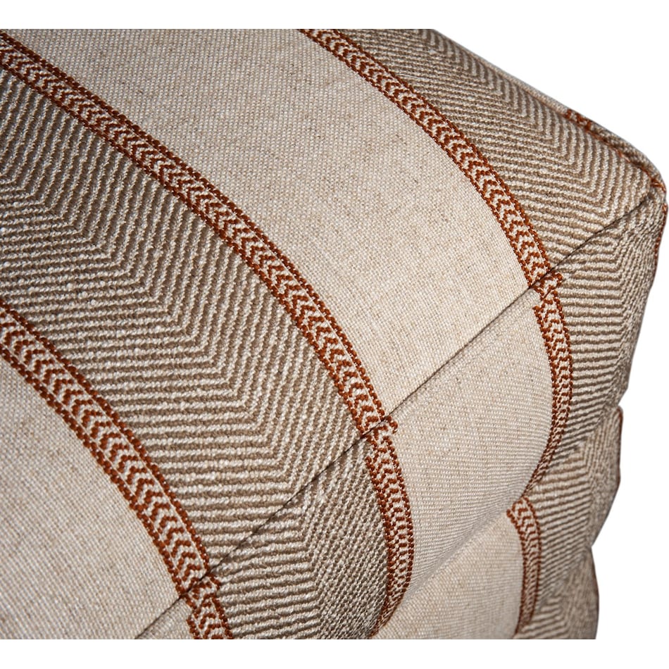 paxton multi color striped ottoman   