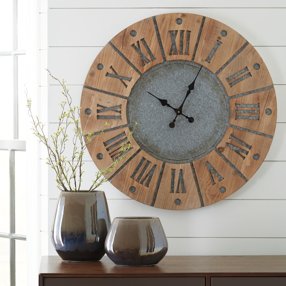 payson antique grey natural clock   