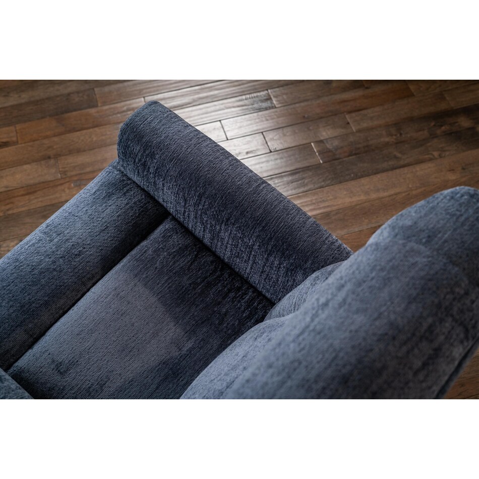 perfect match blue power swivel glider recliner   