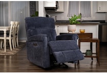 perfect match blue power swivel glider recliner   