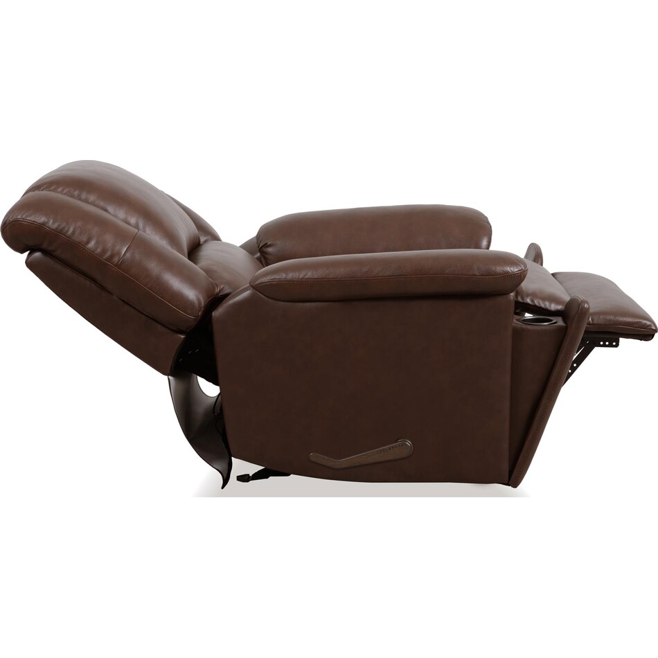 perfect match brown leather wall recliner   