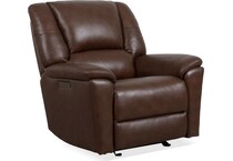 perfect match brown power leather wall recliner   