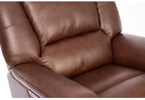 perfect match brown power leather wall recliner   