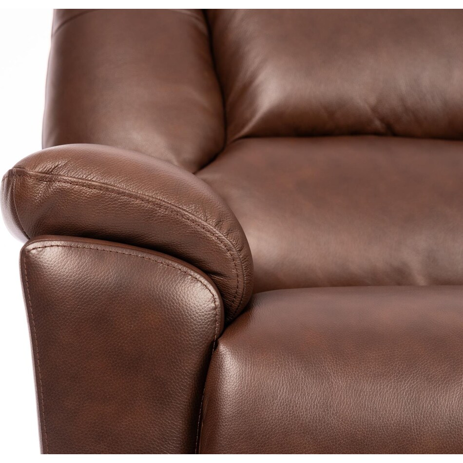perfect match brown power leather wall recliner   