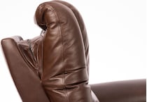 perfect match brown power leather wall recliner   