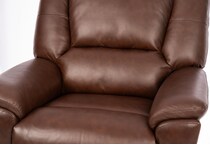 perfect match brown power leather wall recliner   