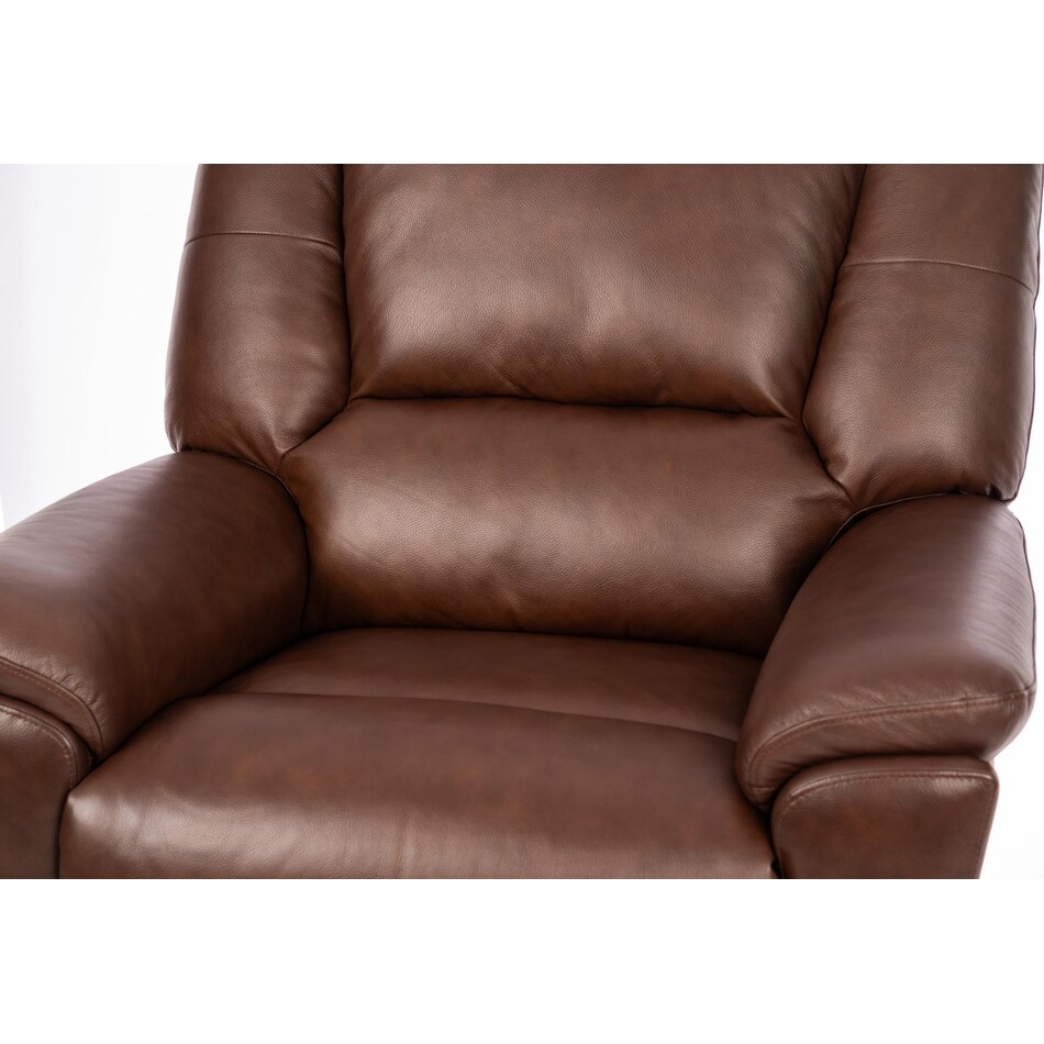 perfect match brown power leather wall recliner   