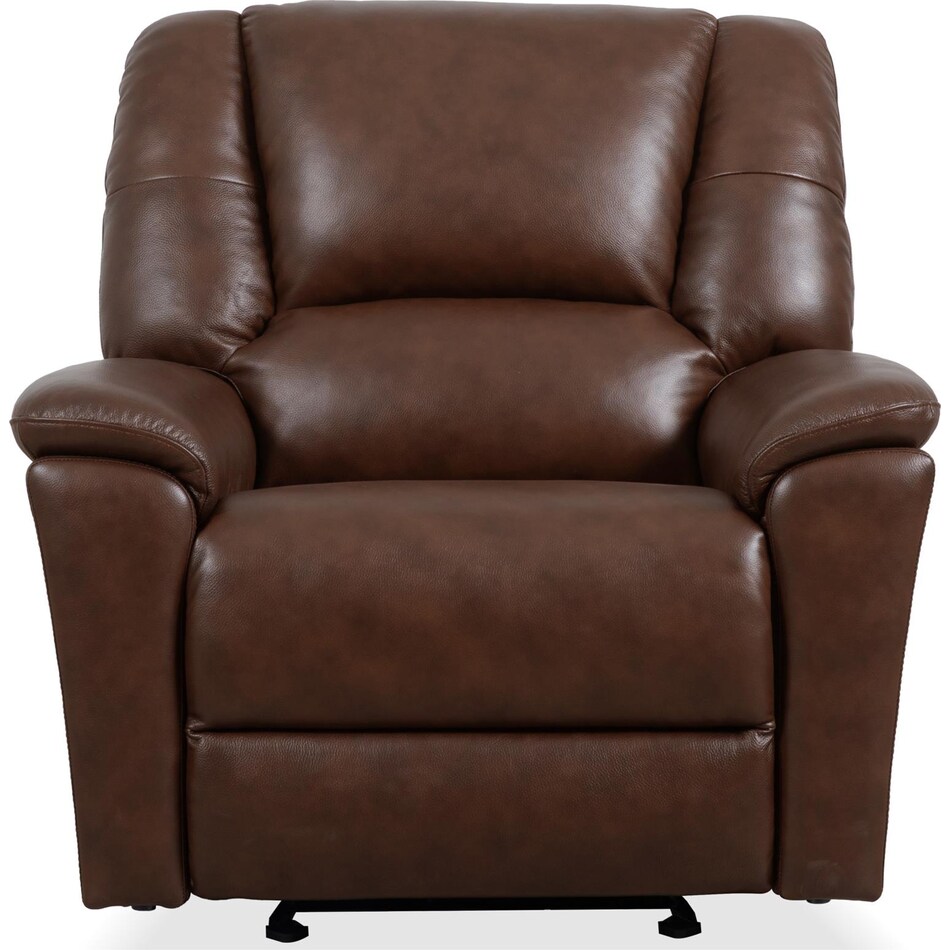 perfect match brown power leather wall recliner   