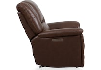 perfect match brown power leather wall recliner   