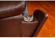 perfect match brown power leather wall recliner   