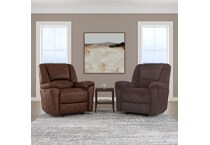 perfect match brown power leather wall recliner   