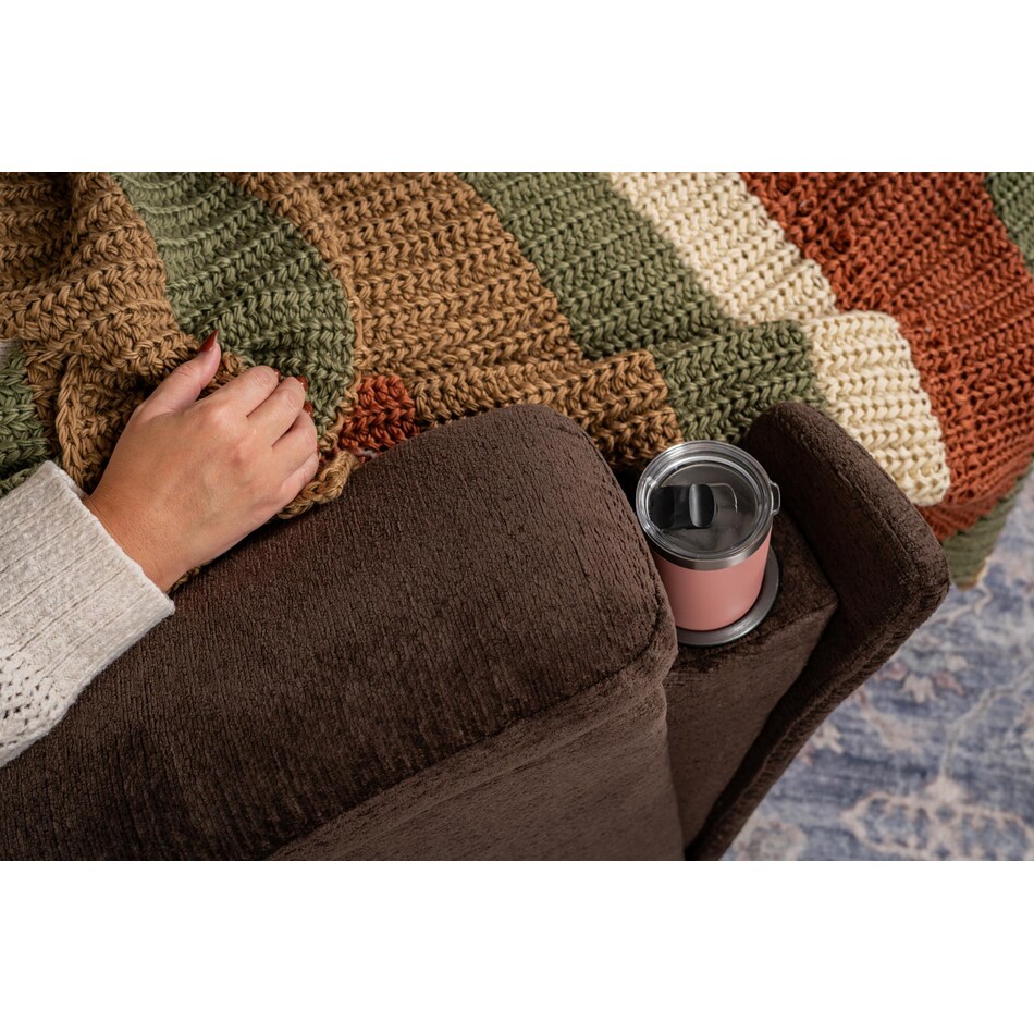 perfect match brown power swivel glider recliner   