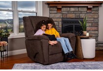 perfect match brown power swivel glider recliner   