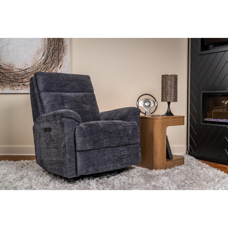 perfect match grey swivel glider recliner   