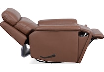 perfect match hickory leather swivel glider recliner   