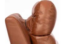 perfect match hickory power leather swivel glider recliner   