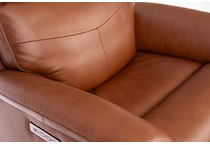 perfect match hickory power leather swivel glider recliner   