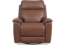 perfect match hickory power leather swivel glider recliner   
