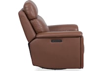 perfect match hickory power leather swivel glider recliner   