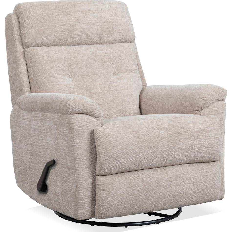 perfect match white swivel glider recliner   
