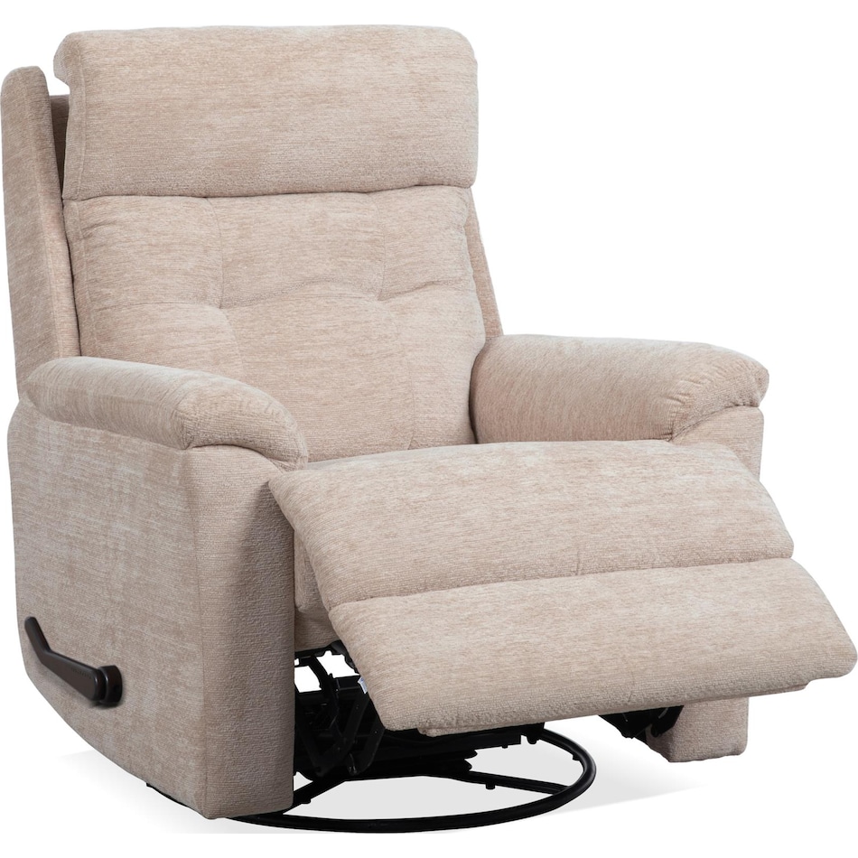 perfect match white swivel glider recliner   