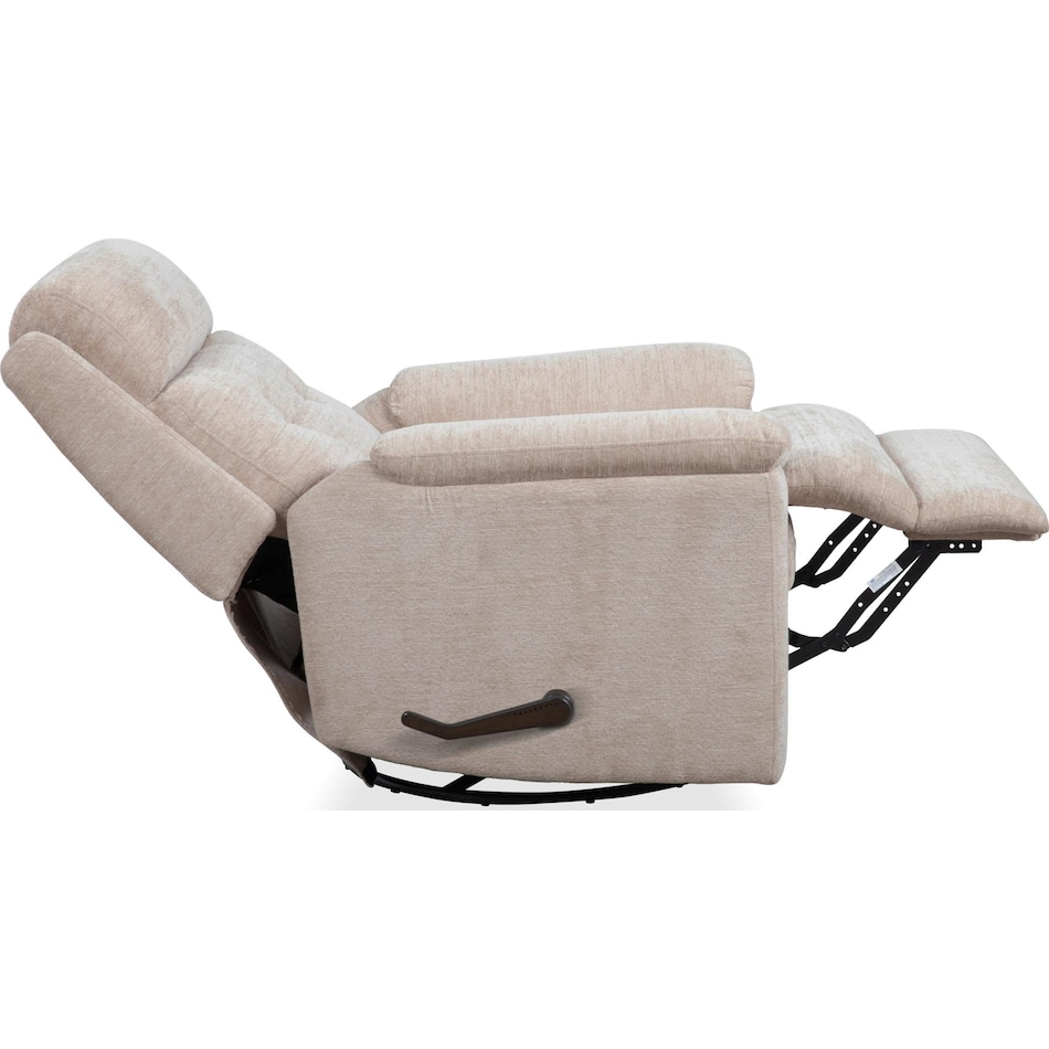 perfect match white swivel glider recliner   
