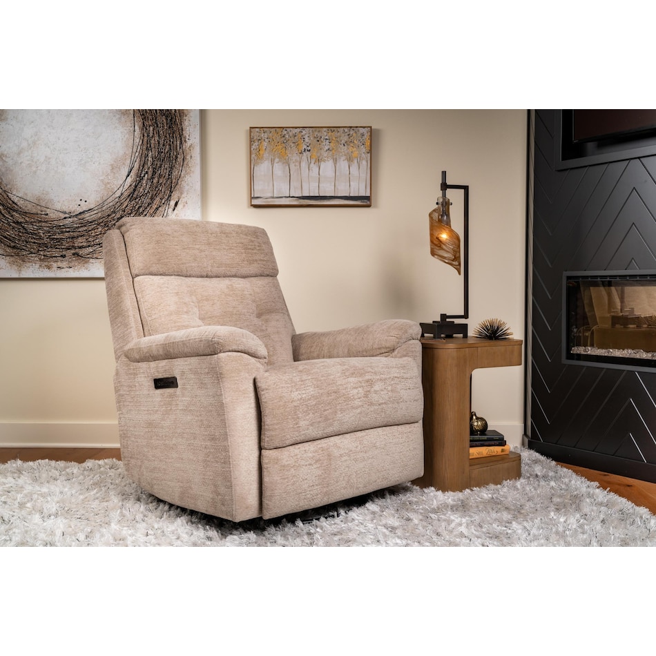perfect match white swivel glider recliner   