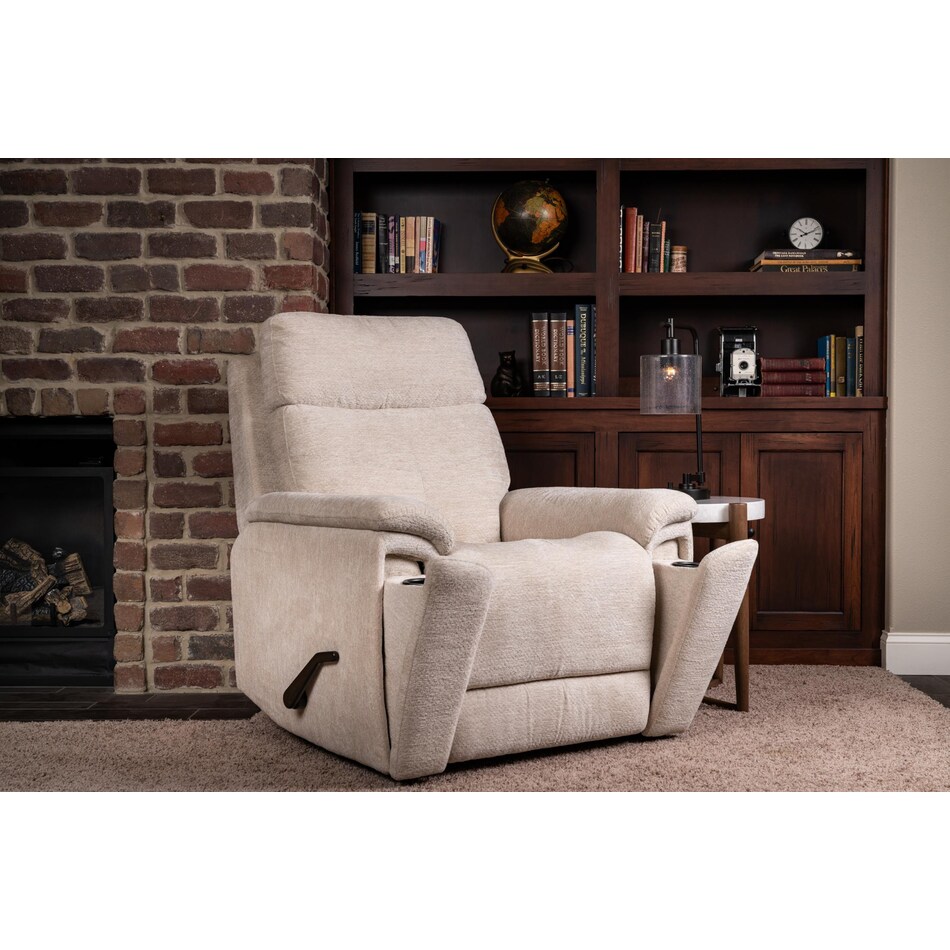 perfect match white swivel glider recliner   